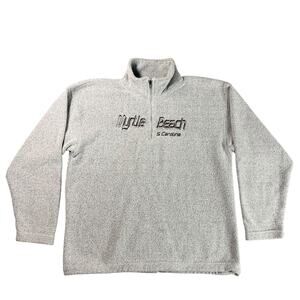 VTG Exist Sports Line Gray Myrtle Beach SC Blackcomb Embroidered 1/4 Zip Mens L